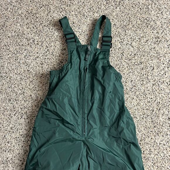 Lands End Kids Snow Bibs Size 4 Green Lined Insulated Waterproof Winter - Picture 5 of 6